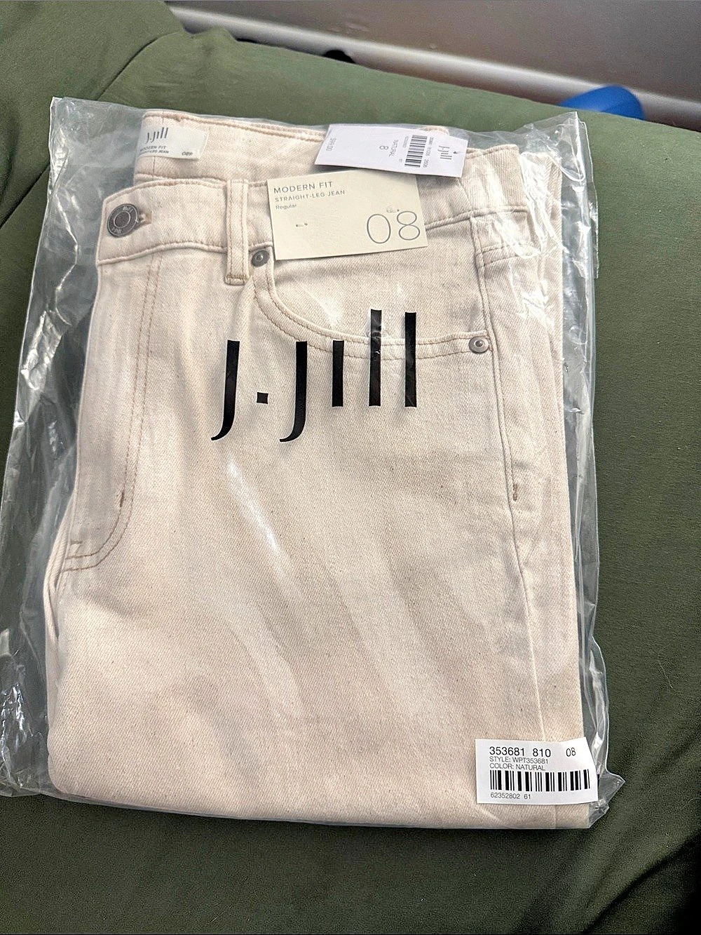 J.Jill Modern Fit Straight-Leg Jean Jeans Cream Size 8 NWT